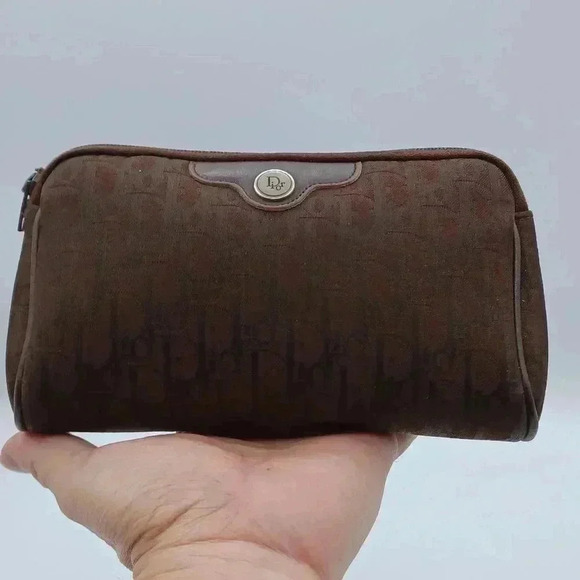 Dior Brown oblique  Monogram Pouch - Picture 1 of 13